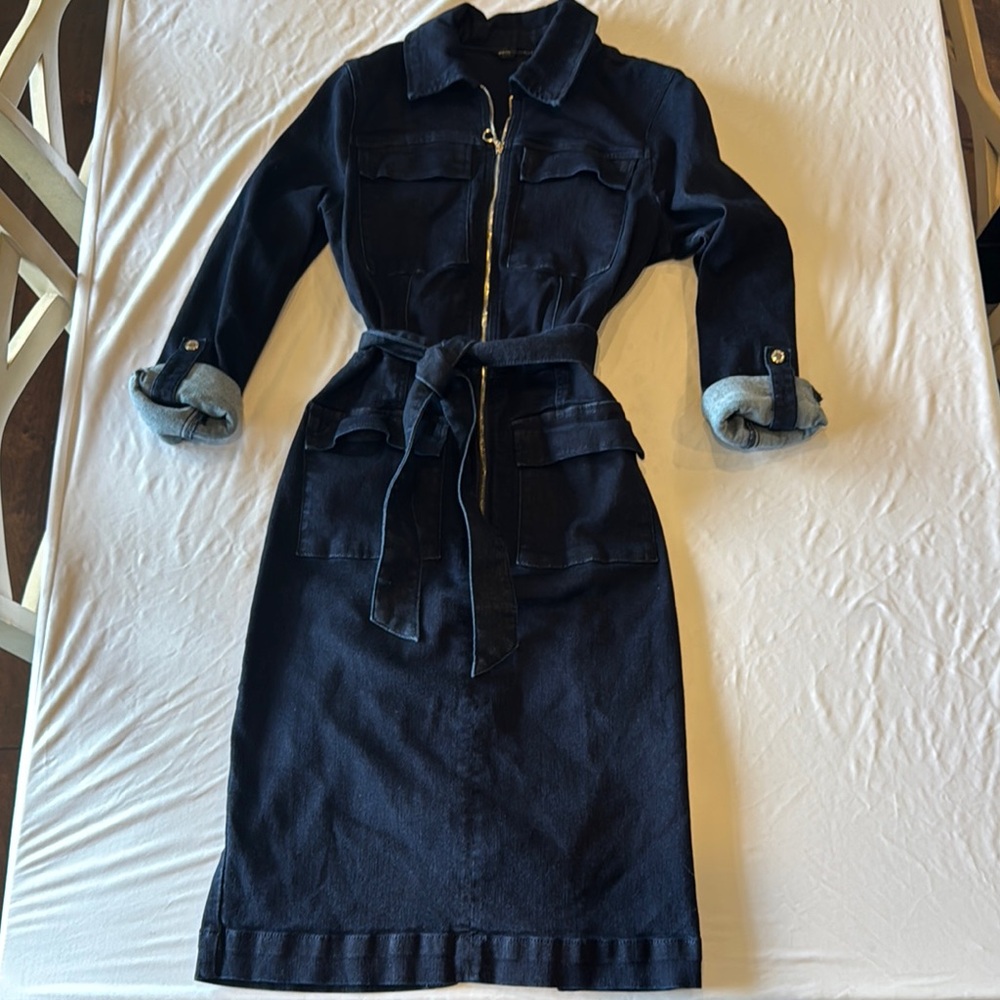White House Black Market Long Sleeve Denim Dress